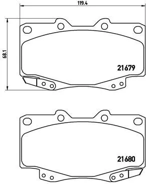 Remblokkenset, schijfrem BREMBO P 83 069)