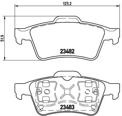 Brake Pad Set, disc brake BREMBO P 59 044)