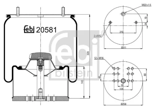 Balg, luchtvering FEBI BILSTEIN 20581)
