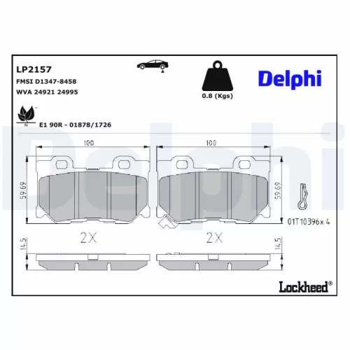 Remblokkenset, schijfrem DELPHI LP2157)