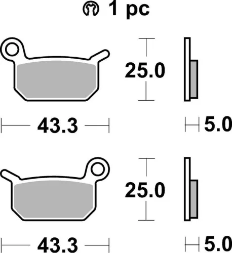 Remblokkenset, schijfrem BREMBO 07GR70SX)