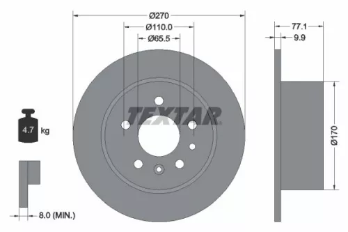 Remschijf TEXTAR 92066300)