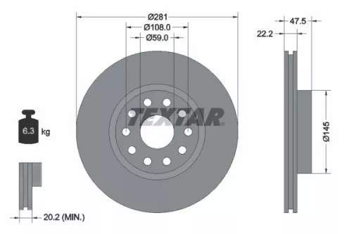 Remschijf TEXTAR 92093800)