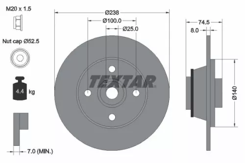 Brake Disc TEXTAR 92154100)