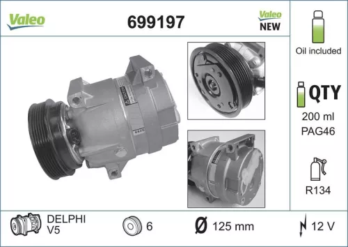 Compressor, air conditioning VALEO 699197)