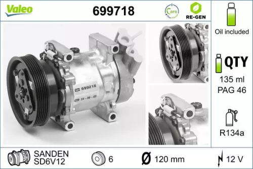 Compressor, airconditioning VALEO 699718)