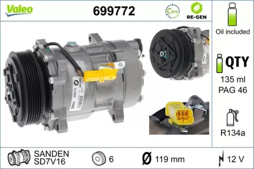 Compressor, air conditioning VALEO 699772)