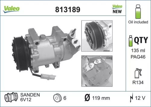 Compressor, air conditioning VALEO 813189)