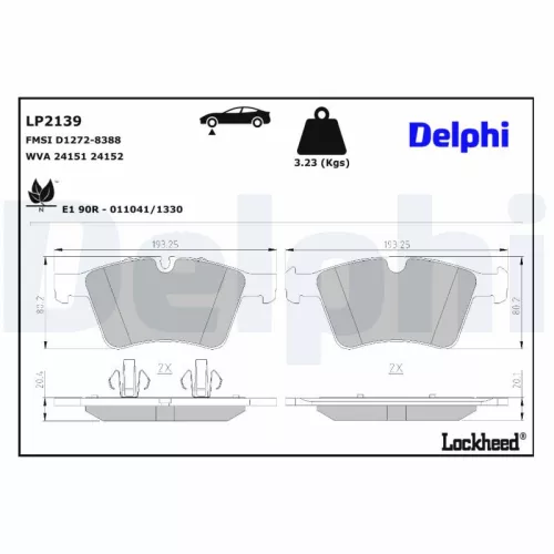 Remblokkenset, schijfrem DELPHI LP2139)