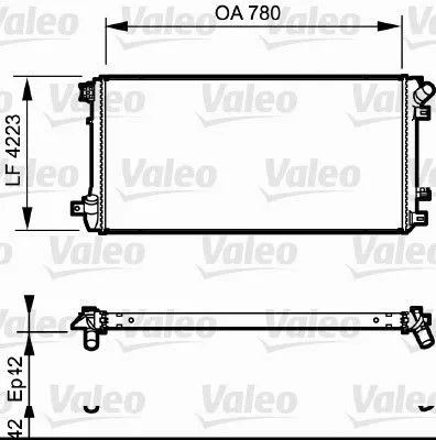 Radiator, engine cooling VALEO 735112)