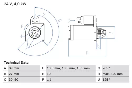 Starter BOSCH 0 986 021 190)