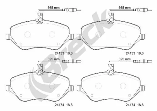 Brake Pad Set, disc brake BRECK 24133 00 701 10)