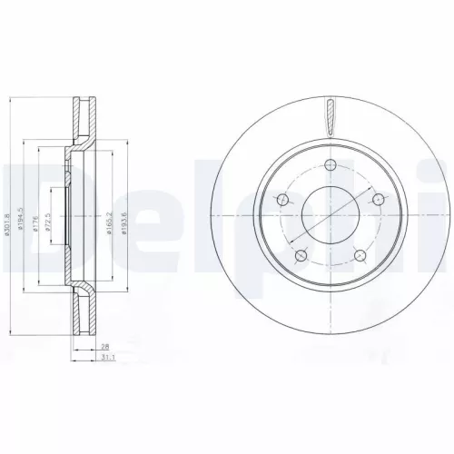 Brake Disc DELPHI BG4248)