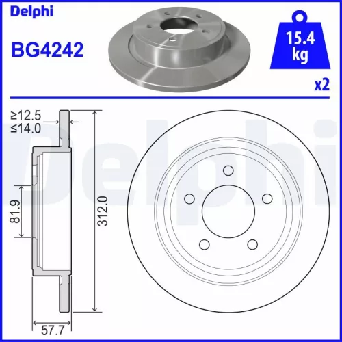 Remschijf DELPHI BG4242)