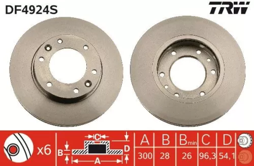 Remschijf TRW DF4924S)