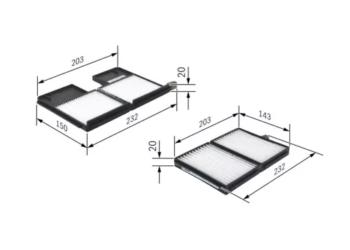 Filter, cabinelucht BOSCH 1 987 432 159)