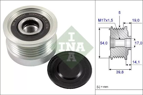 Vrijloopkoppeling van de dynamo Schaeffler INA 535 0221 10)