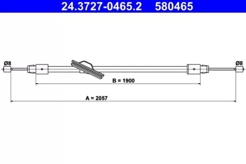 Kabeltrek, parkeerrem ATE 24.3727-0465.2)