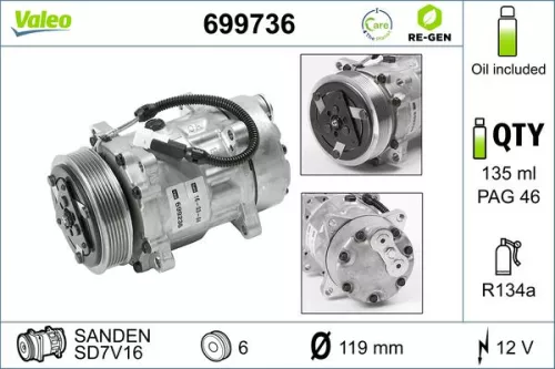 Compressor, air conditioning VALEO 699736)