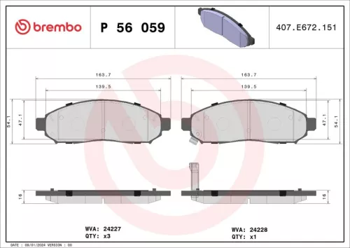 Remblokkenset, schijfrem BREMBO P 56 059)