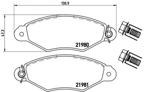 Remblokkenset, schijfrem BREMBO P 61 098)