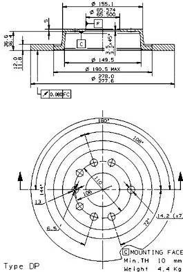 Brake Disc BREMBO 08.9511.11)