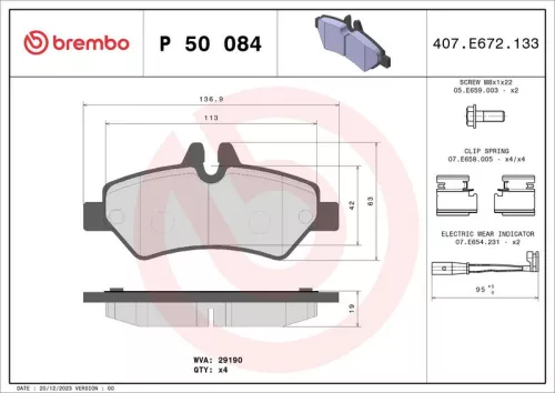 Remblokkenset, schijfrem BREMBO P 50 084)