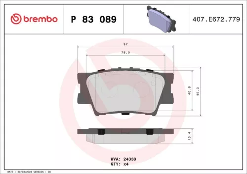 Remblokkenset, schijfrem BREMBO P 83 089)