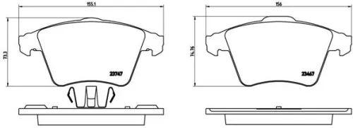 Remblokkenset, schijfrem BREMBO P 85 106)