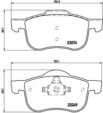 Remblokkenset, schijfrem BREMBO P 86 020)