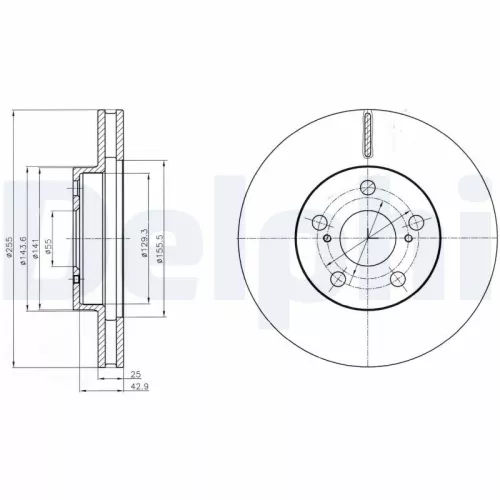 Brake Disc DELPHI BG4290)