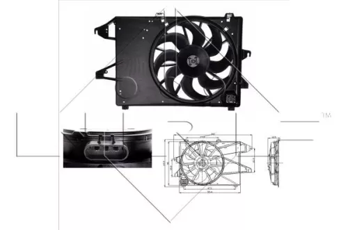 Ventilator, motorkoeling NRF 47004)
