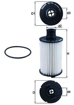 Oliefilter KNECHT OX 774D)