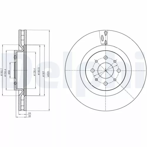 Remschijf DELPHI BG4308)