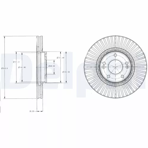 Remschijf DELPHI BG4309)