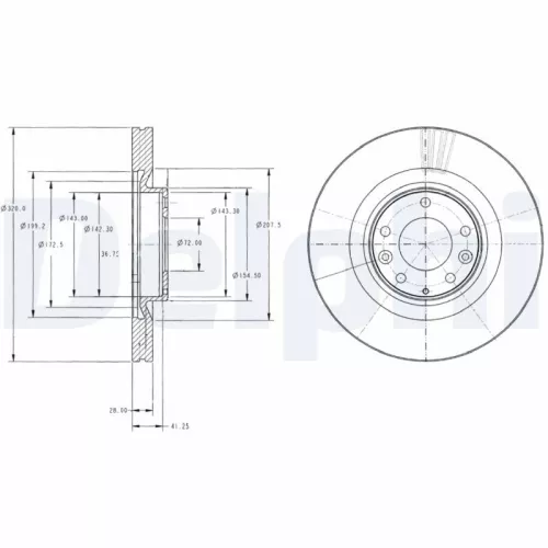 Remschijf DELPHI BG9104)