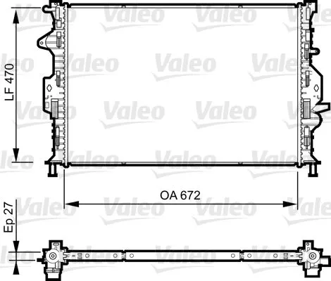 Radiator, engine cooling VALEO 735374)