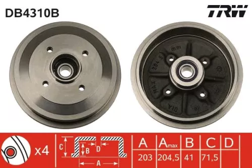 Brake Drum TRW DB4310B)
