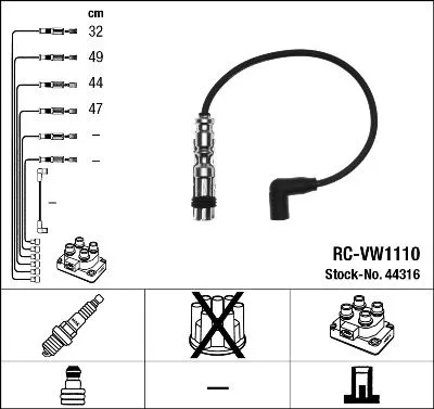 Ignition Cable Kit NGK 44316)