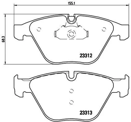 Remblokkenset, schijfrem BREMBO P 06 054)