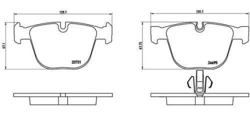 Remblokkenset, schijfrem BREMBO P 06 053)