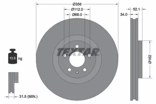Remschijf TEXTAR 92238203)