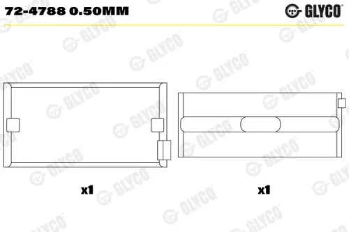 Krukaslager GLYCO 72-4788 0.50mm)