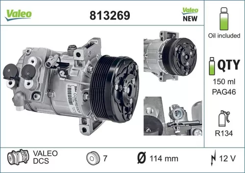 Compressor, airconditioning VALEO 813269)