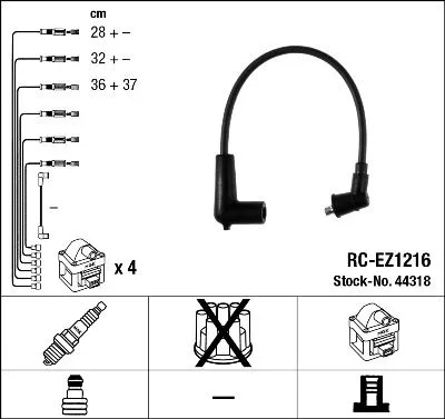 Ontstekingskabelset NGK 44318)