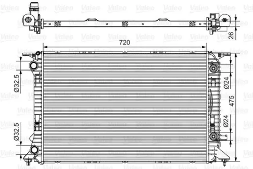 Radiator, engine cooling VALEO 735472)