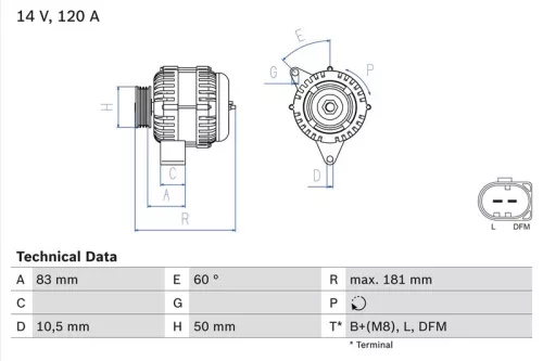 Dynamo BOSCH 0 986 047 540)