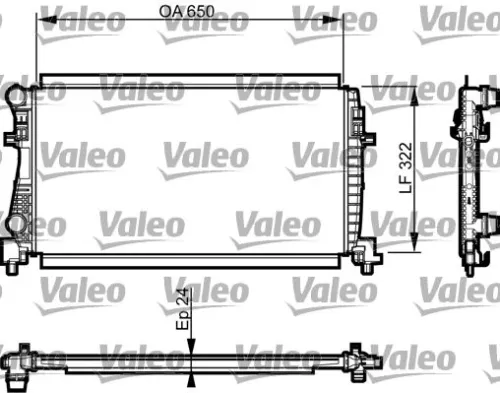 Radiator, engine cooling VALEO 735557)