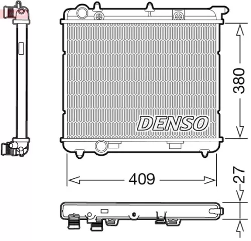 Radiator, engine cooling DENSO DRM21024)