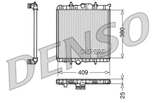 Radiator, engine cooling DENSO DRM21025)